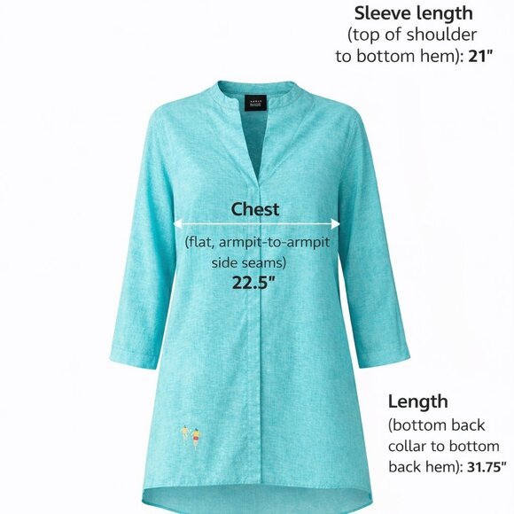 Akris Swimmer In Antigua Print Ocean Turquoise Blue Designer Drape Tunic - Picture 12 of 13